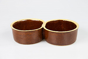 Keramická dvoumiska velká - 2 x 13 cm